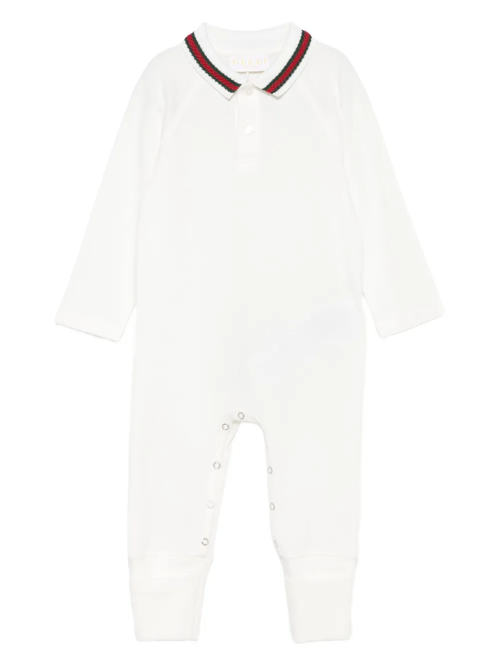 Gucci Kids polo-neck buttoned babygrow | White | Image 1