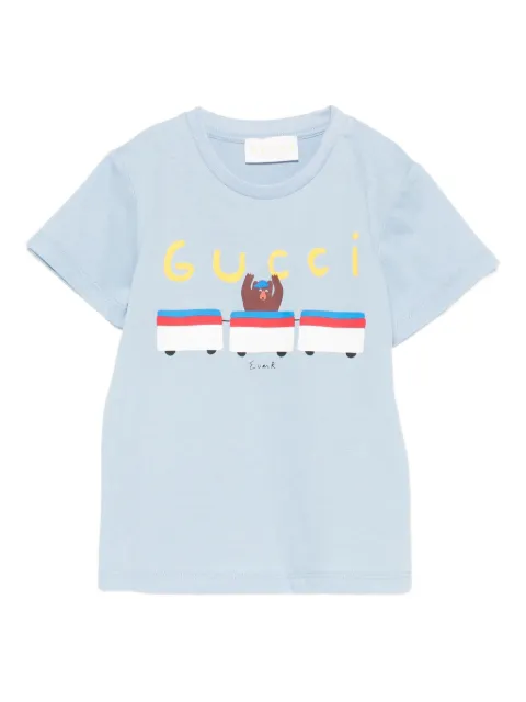 Gucci Kids playera con estampado Bear