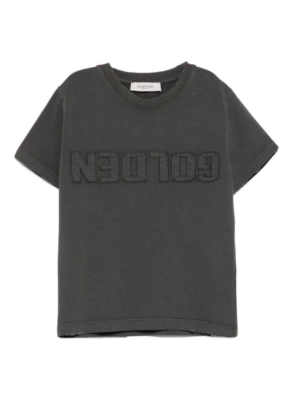 Golden Goose Kids T-shirt met logo-reliëf Grijs