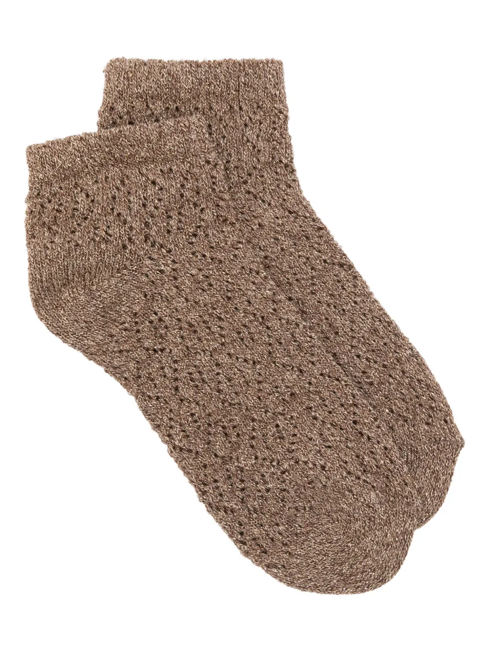 Ant45 Perforated-pattern Socks In Brown