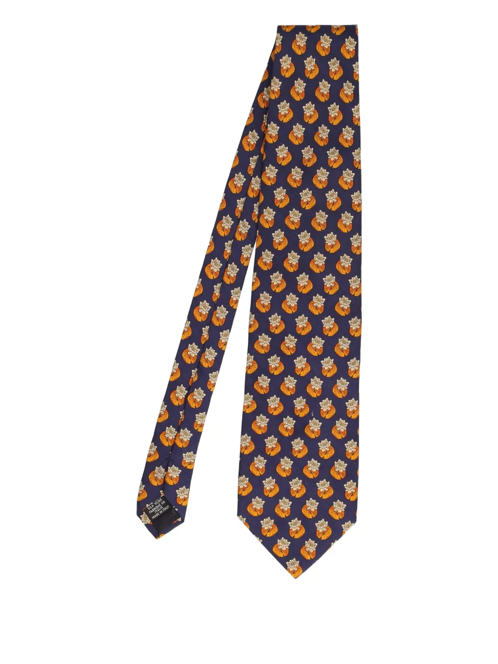 floral-print silk tie