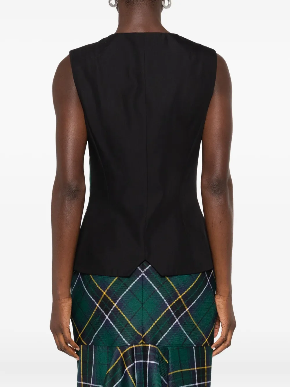 Alexander McQueen plaid sleeveless top Blauw