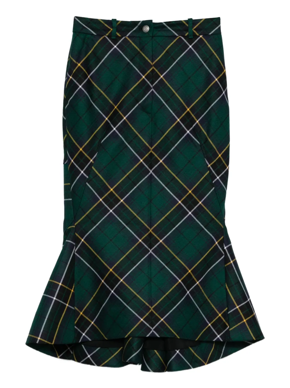 kickback-detail plaid skirt