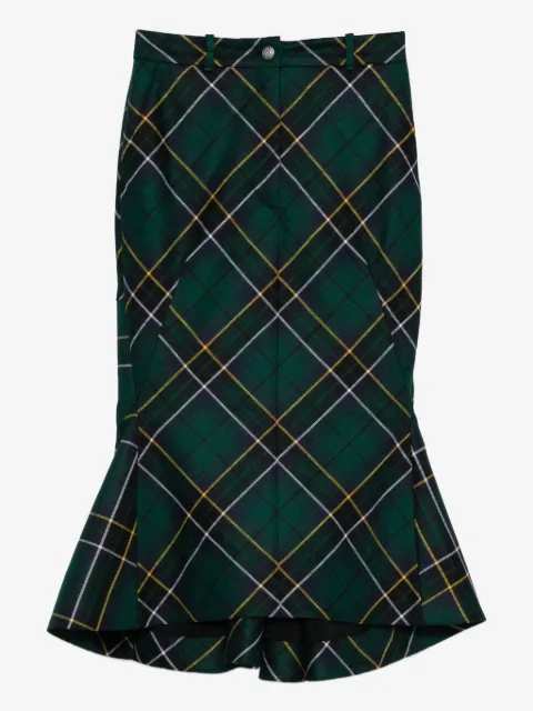 Alexander McQueen kickback-detail plaid skirt