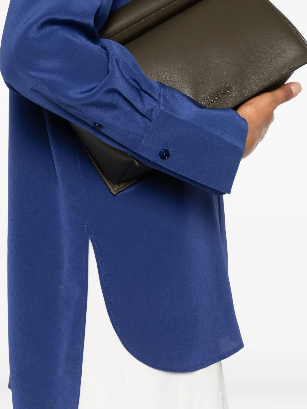 Joseph Button-down Silk Shirt In Blue