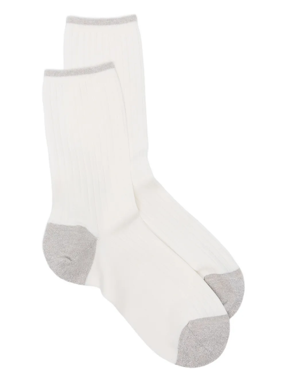 ribbed metallic-detail socks