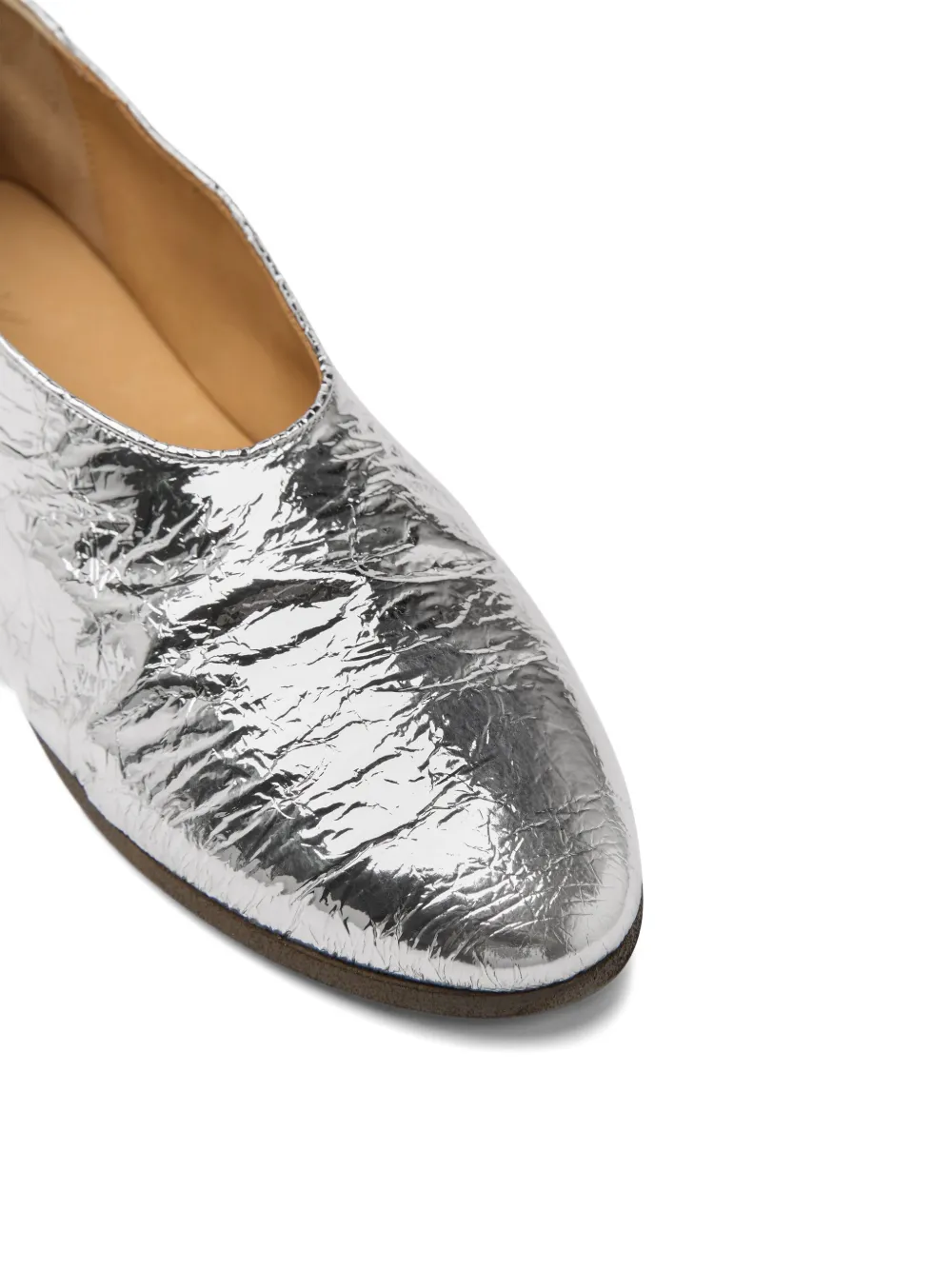 Marsèll metallic leather ballet flats Silver