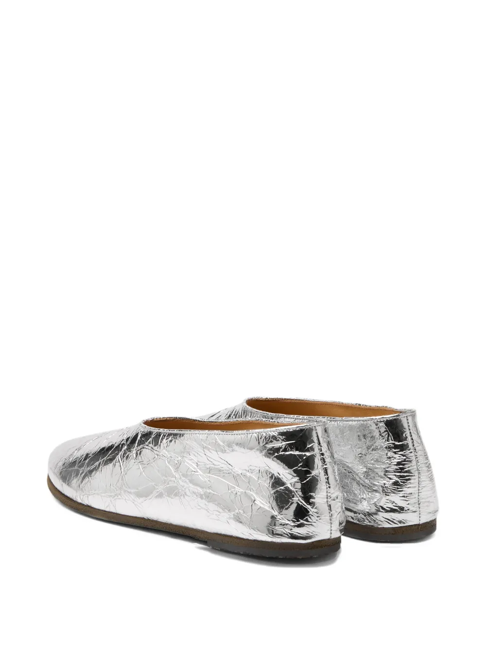 Marsèll metallic leather ballet flats Silver