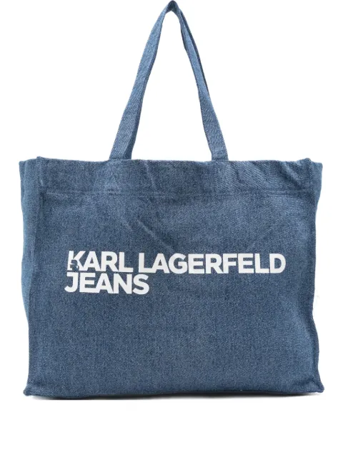 Karl Lagerfeld Jeans sac cabas en jean à logo imprimé
