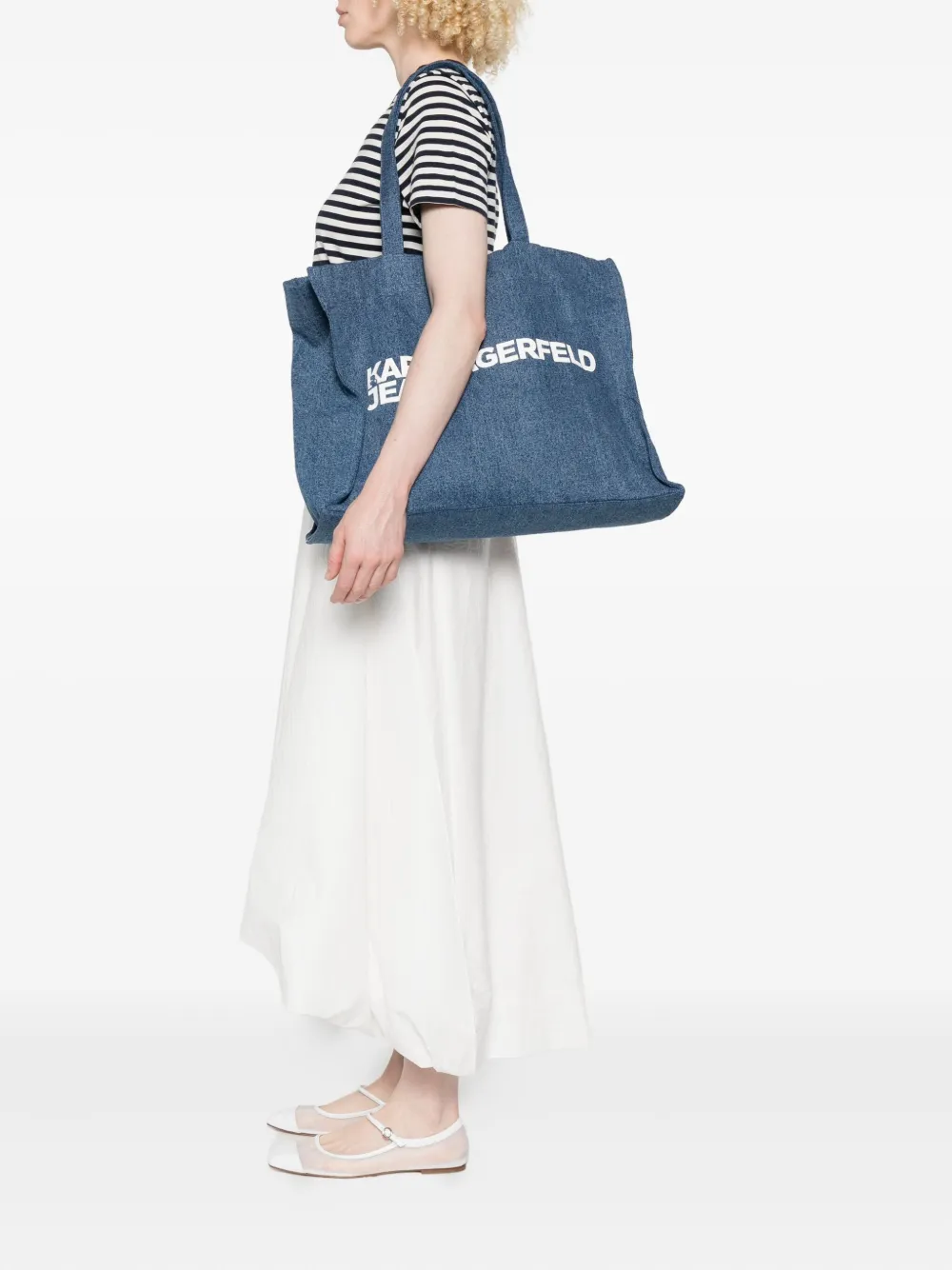 Karl Lagerfeld Shopper met logoprint - Blauw