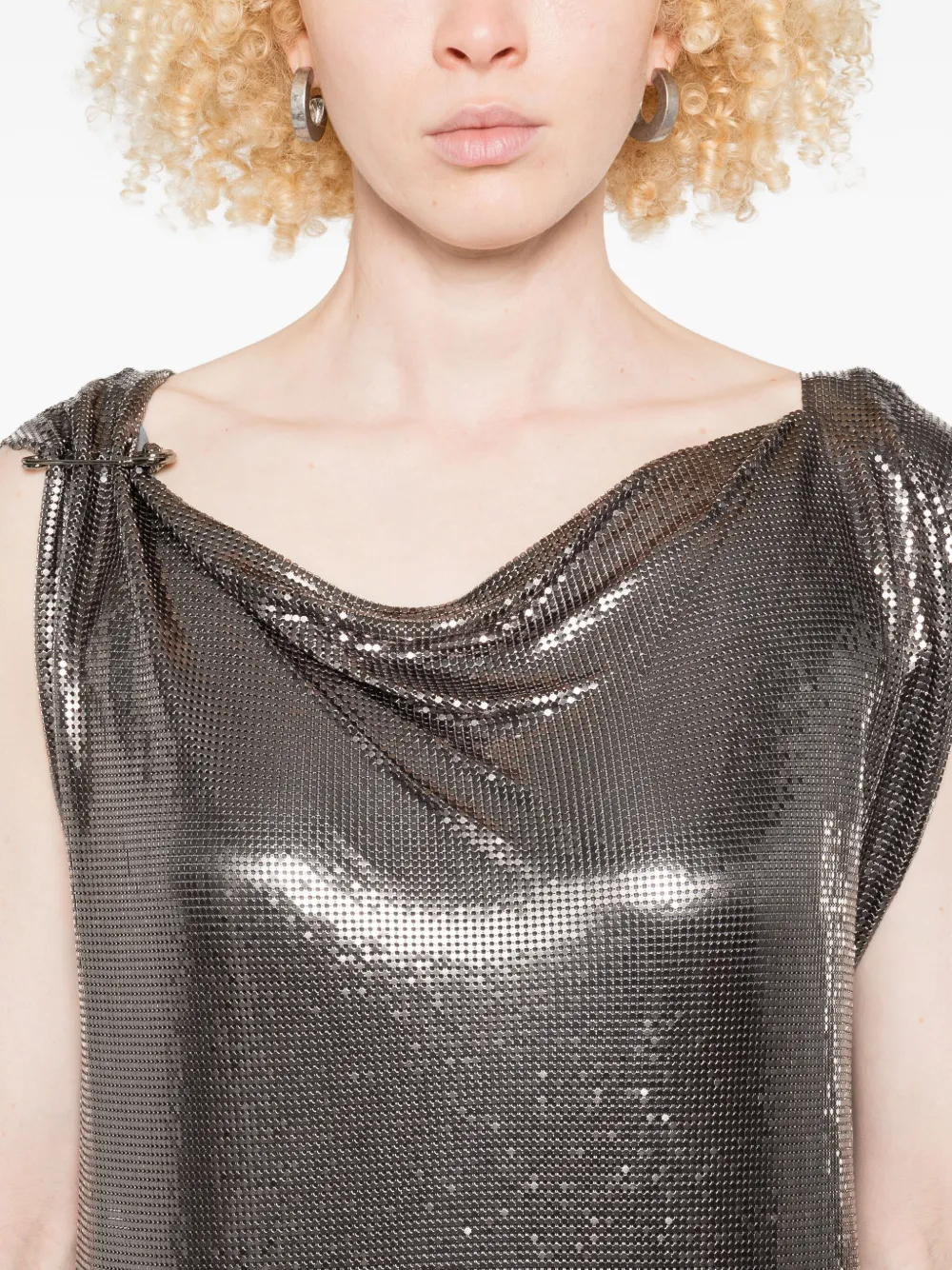 Versace chainmail cowl-neck dress Grijs