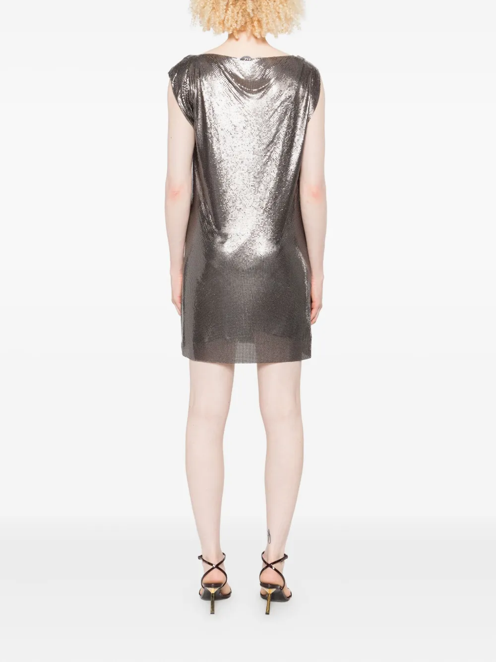 Versace chainmail cowl-neck dress Grijs