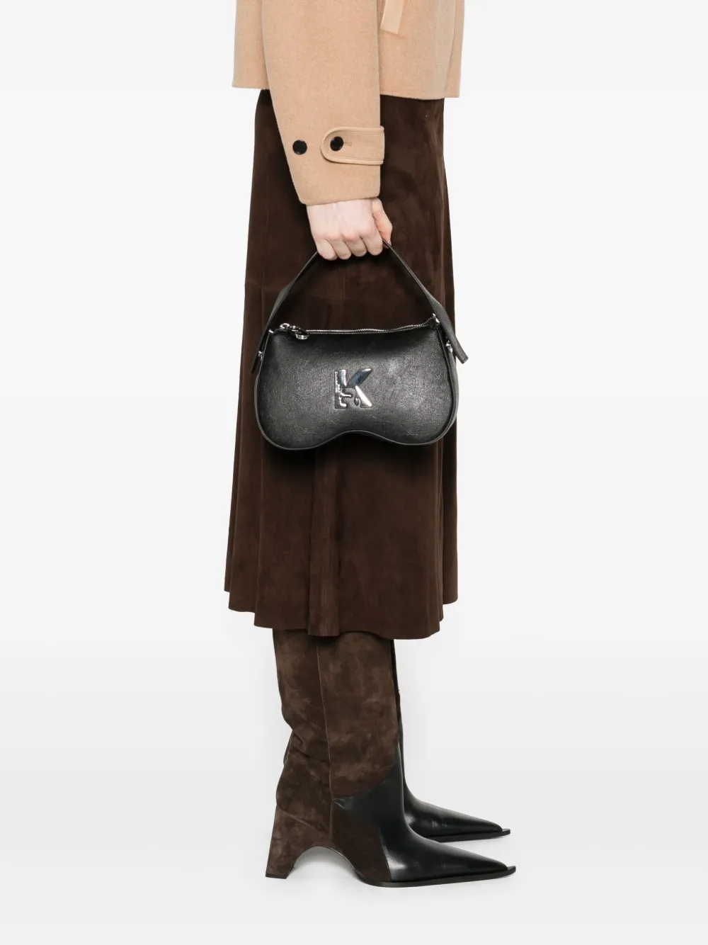 Karl Lagerfeld Gewelfde shopper met logo - Zwart
