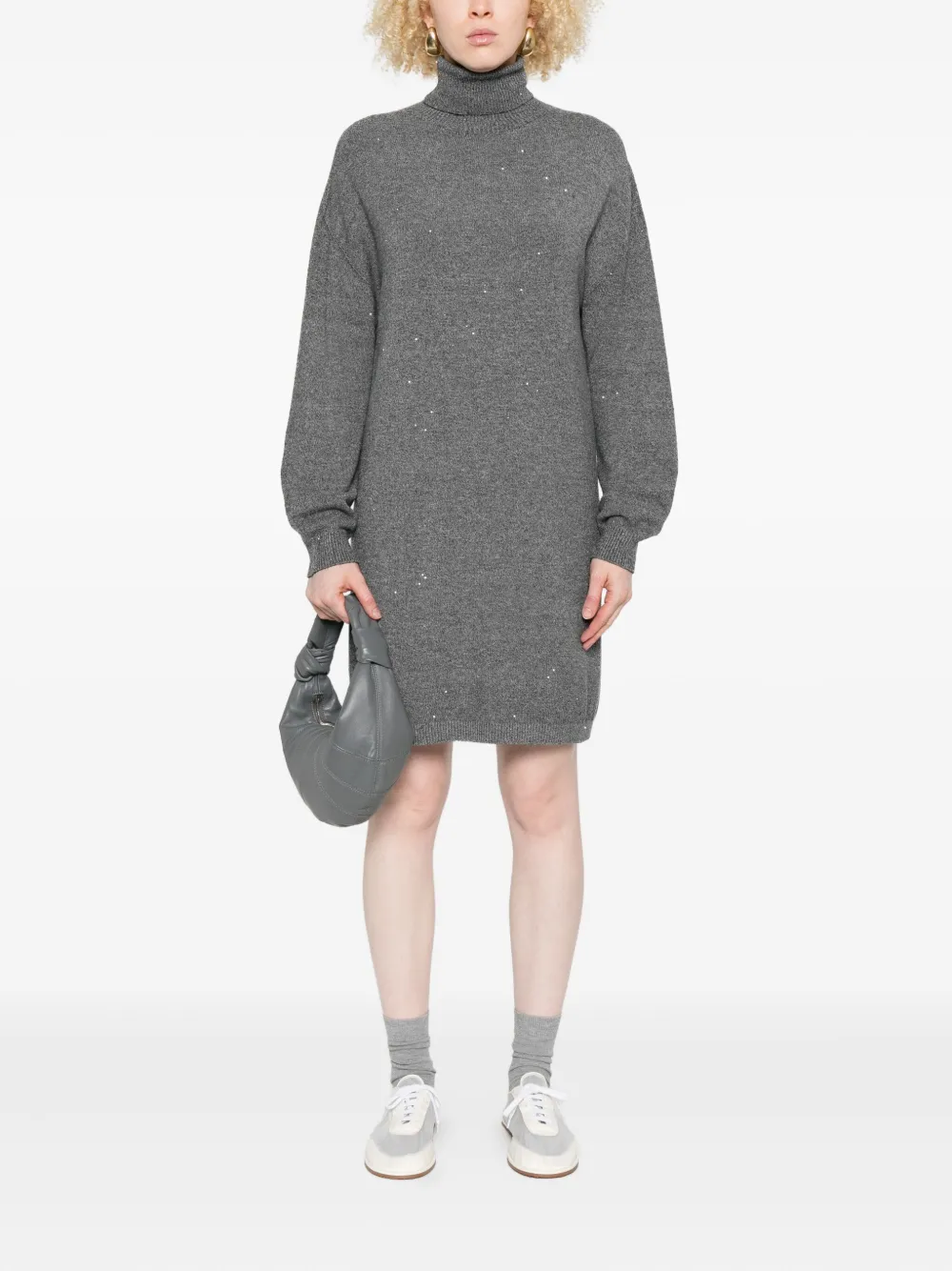 LIU JO embellished turtleneck knit dress - Grijs