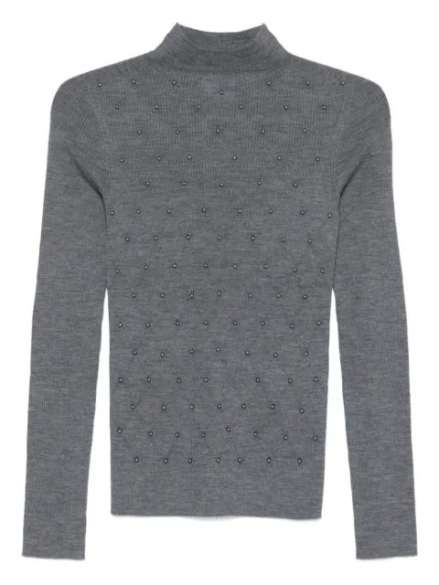 LIU JO embellished mock-neck wool top