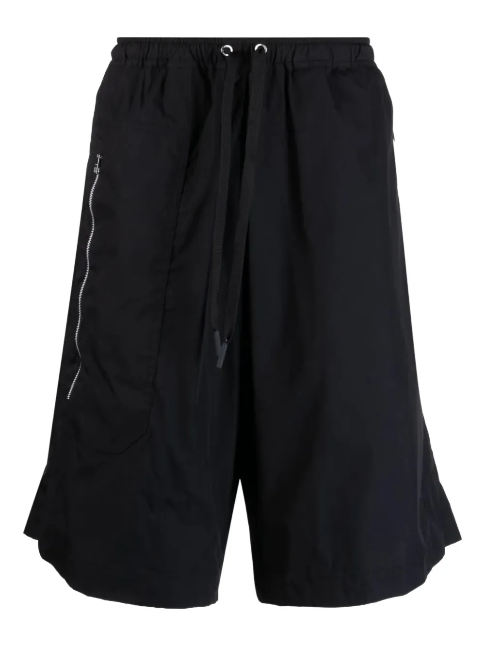 zip-detail wrap shorts