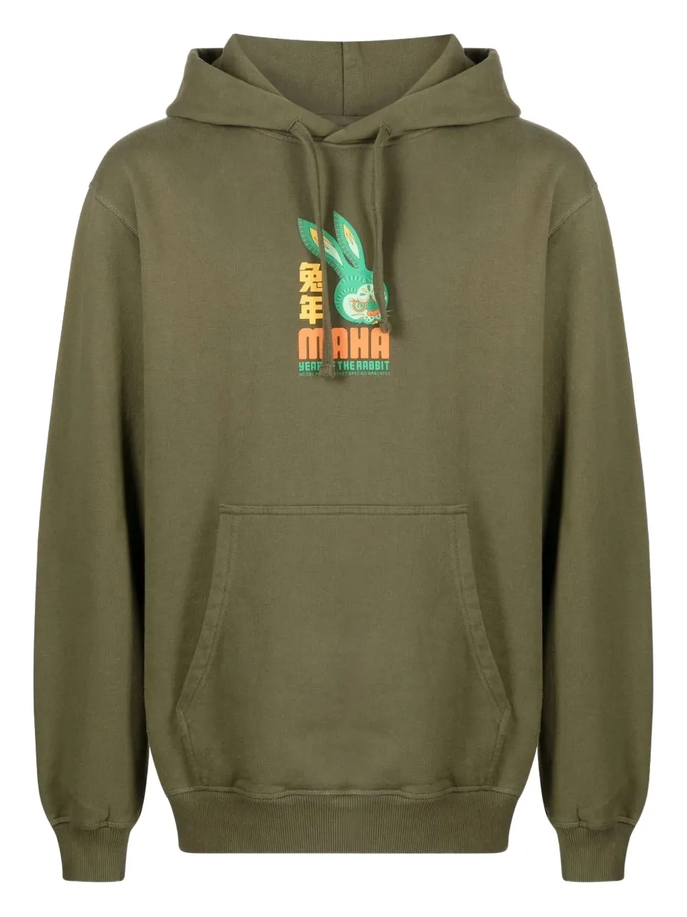 rabbit-print cotton hoodie