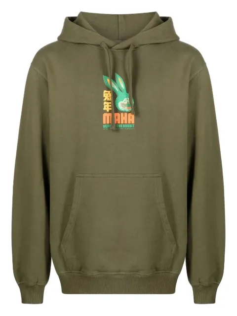 Maharishi rabbit-print cotton hoodie