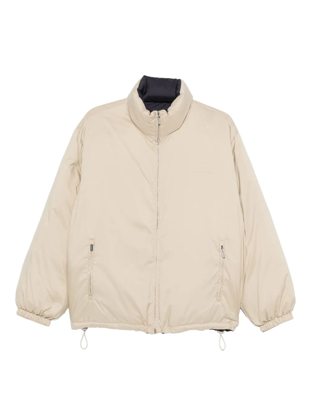 Miu Miu high-neck reversible puffer jacket | Neutrals | Image 1