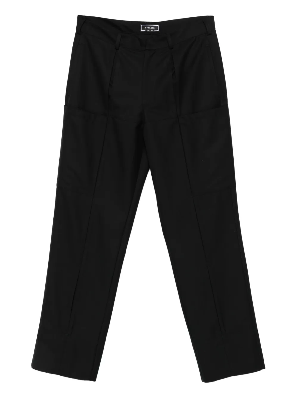 pleated straight-leg trousers