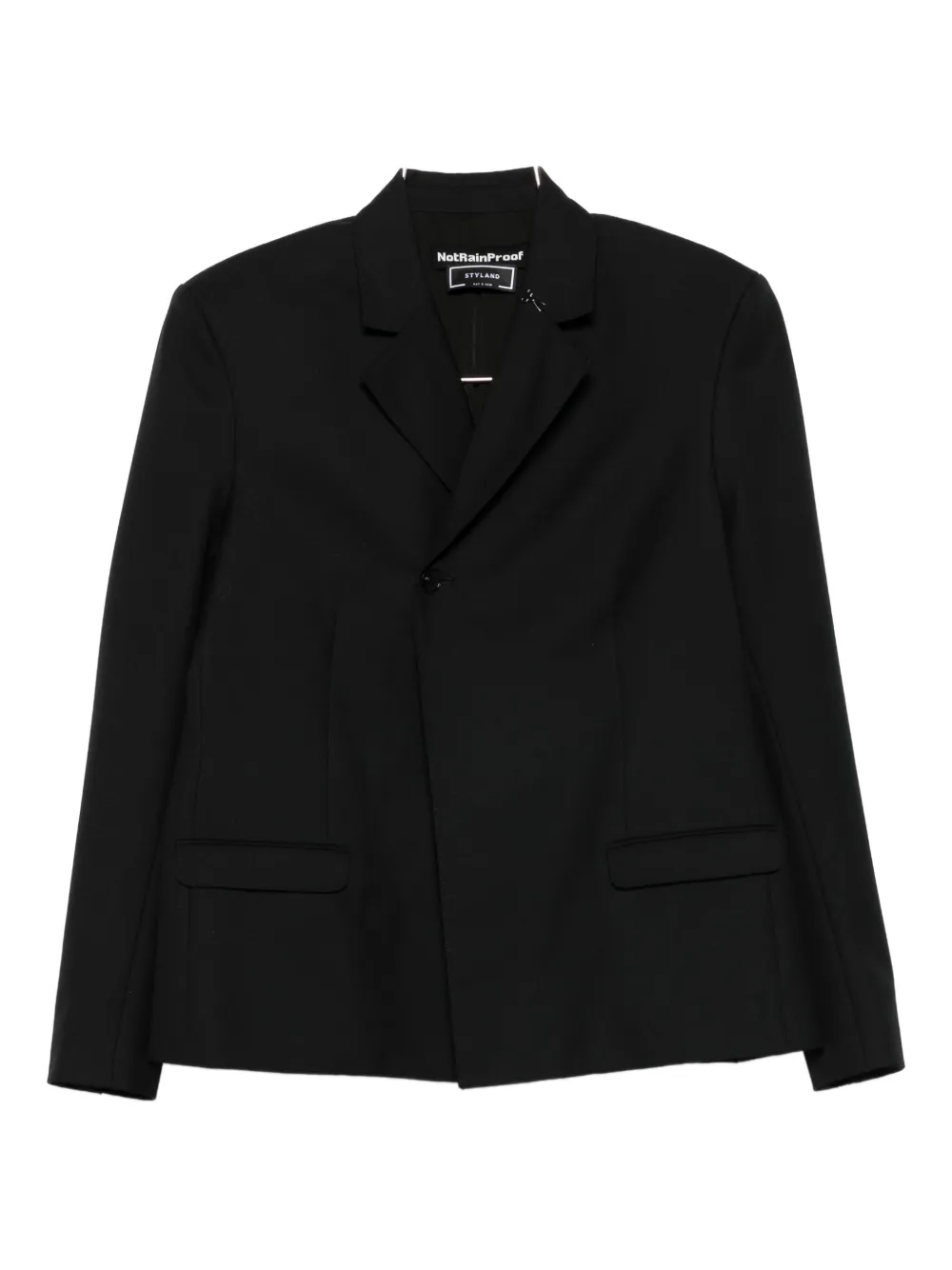 Styland Asymmetrical-lapel Jacket In Black