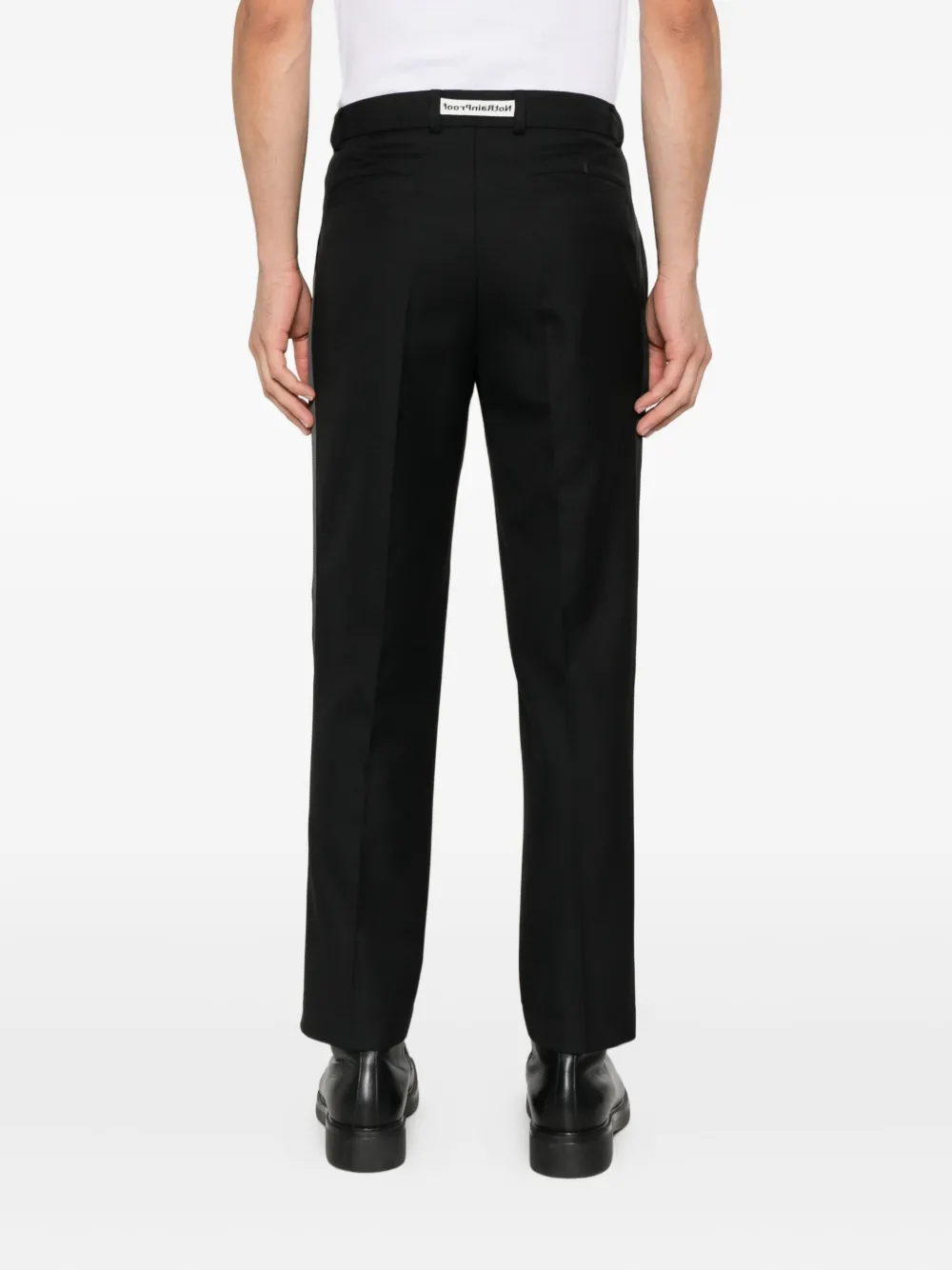 STYLAND Broek met leren vlakken Zwart
