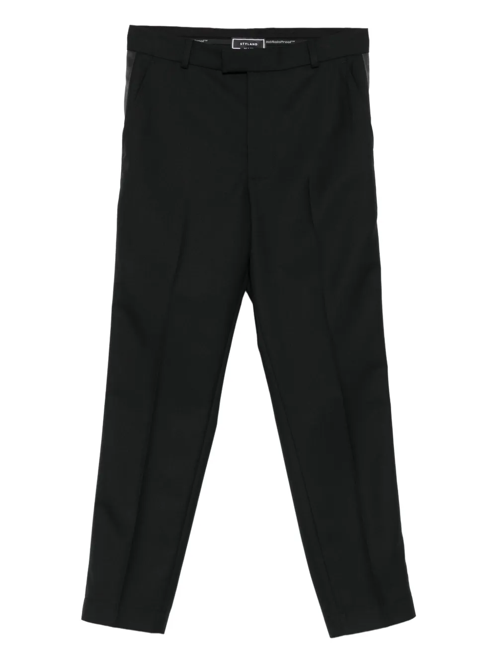 leather-panelled trousers