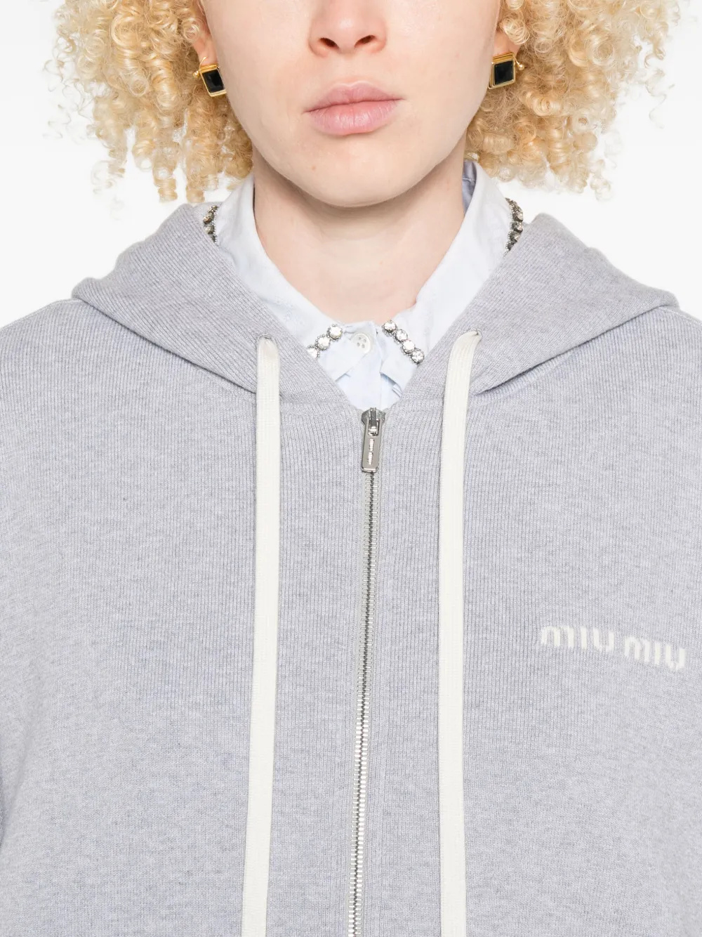 Miu Hoodie met rits Grijs