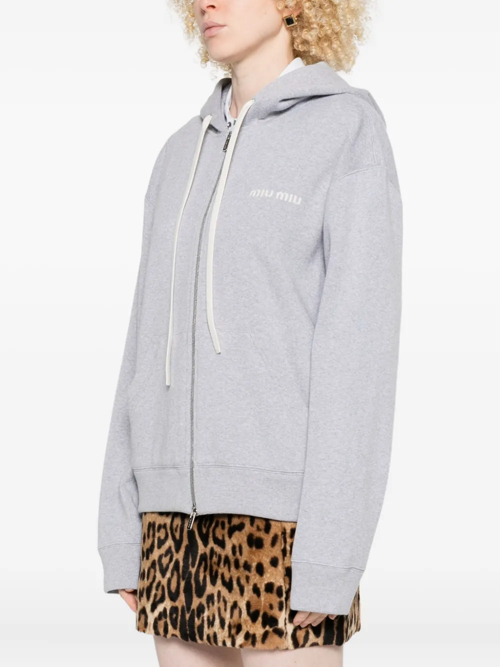 Miu Hoodie met rits Grijs