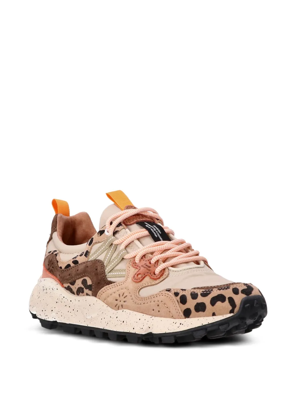 FLOWER MOUNTAIN Yamano 3 sneakers met luipaardprint - Beige