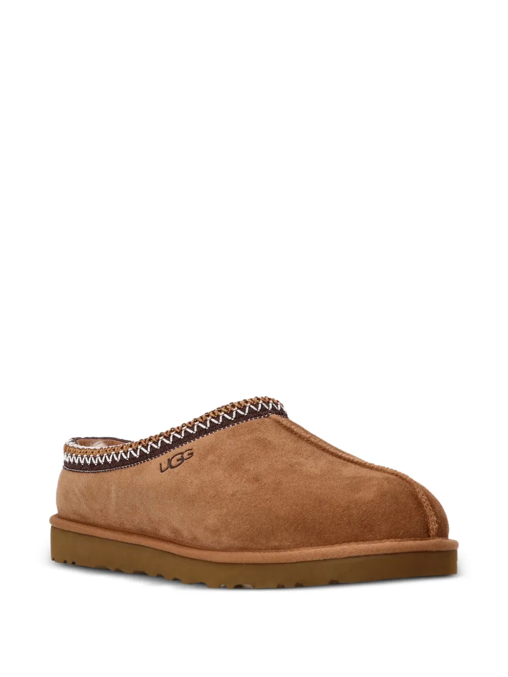UGG stitched-trim sheepskin slippers Brown