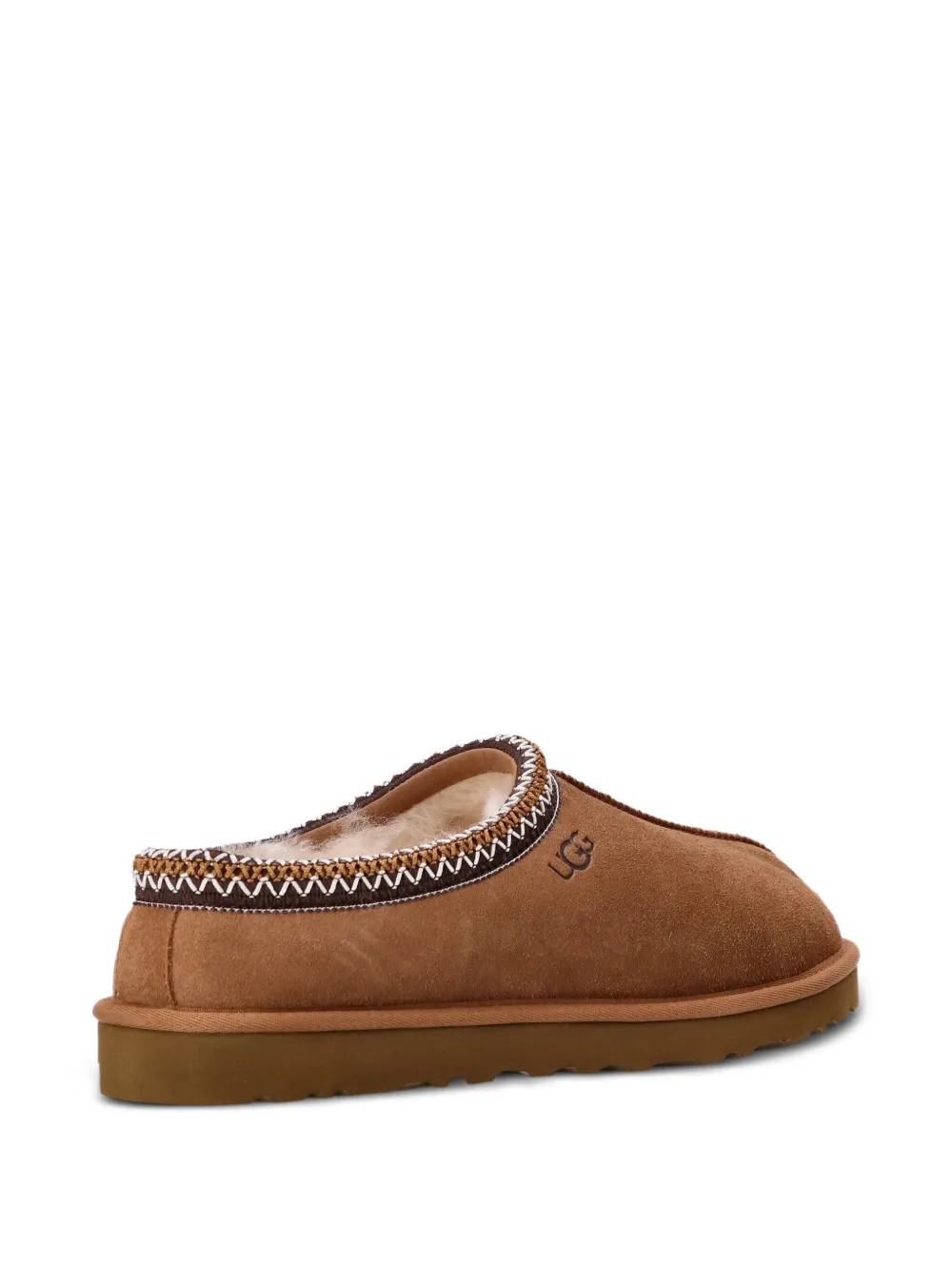 UGG stitched-trim sheepskin slippers Brown