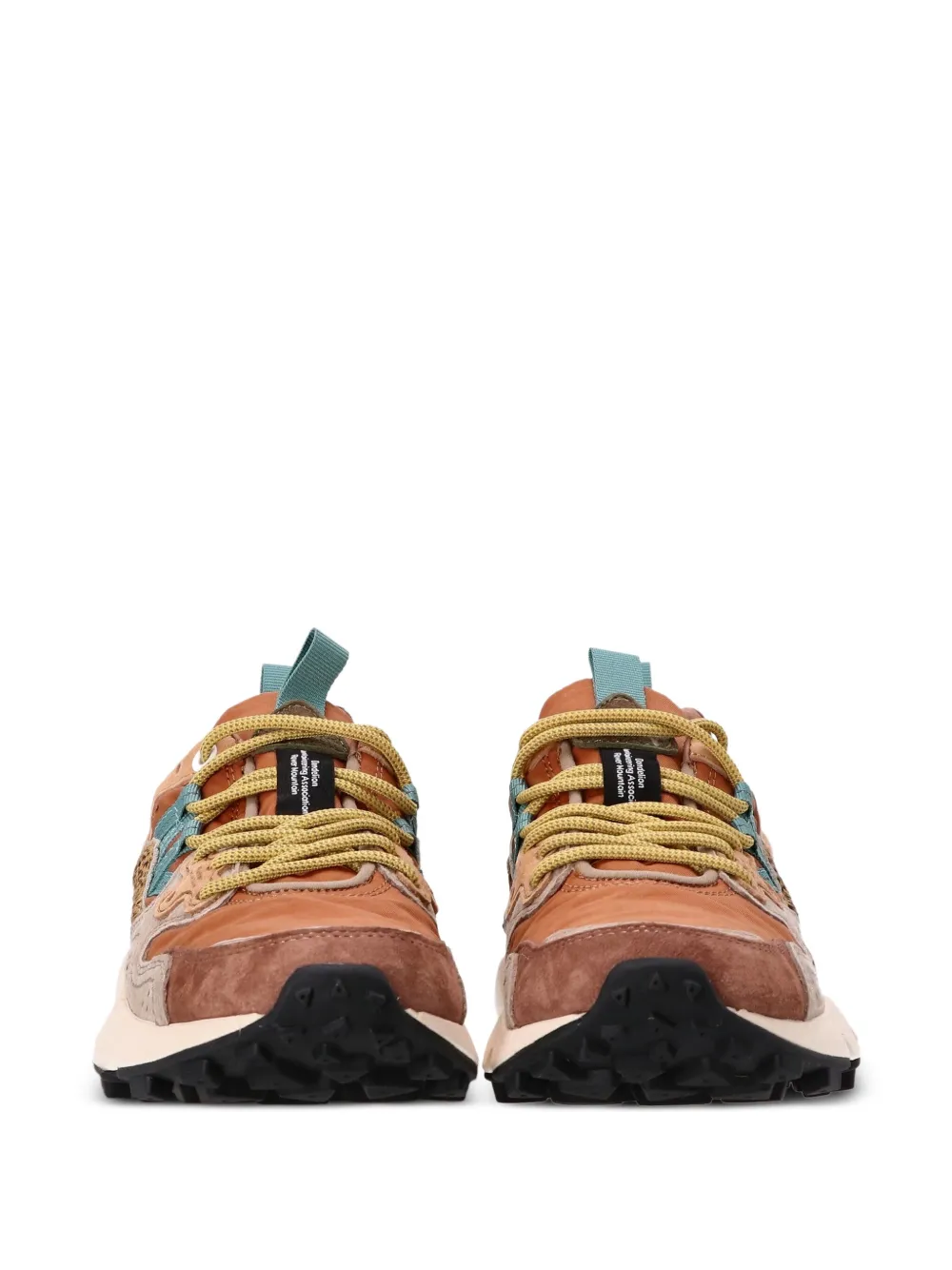 FLOWER MOUNTAIN Yamano 3 leren sneakers met vlakken Oranje