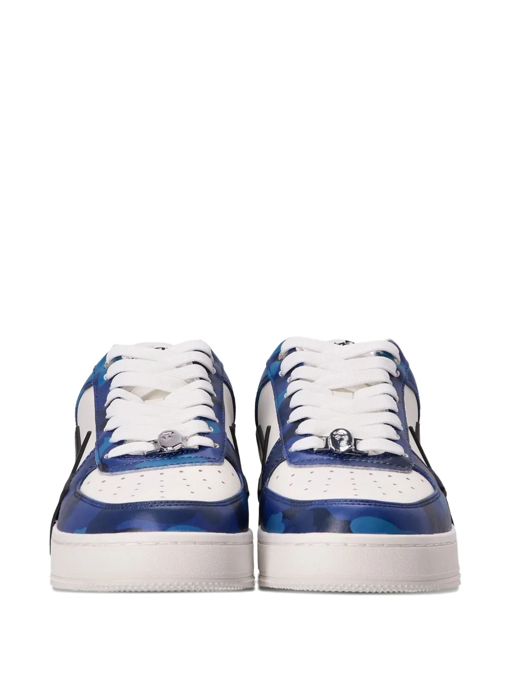 A Bathing Ape Sta Logo-patch Low-top Sneakers In Blue