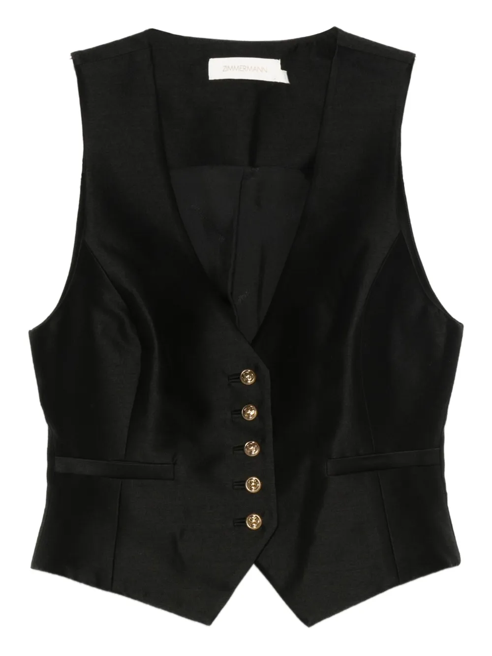 ZIMMERMANN button-fastening sleeveless vest | Black | Image 1