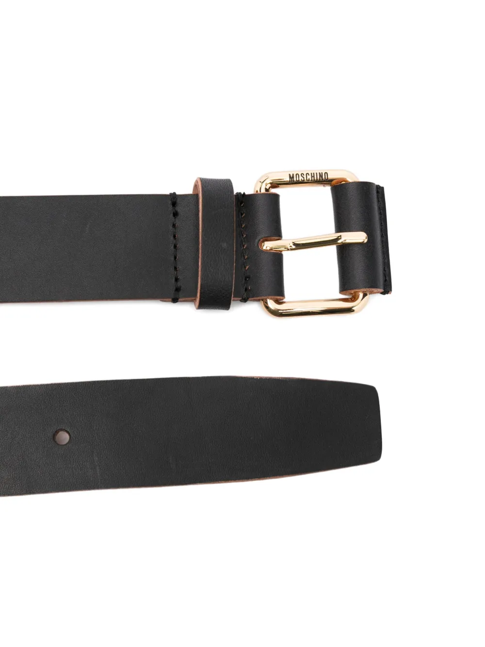 Moschino Leren riem - Zwart