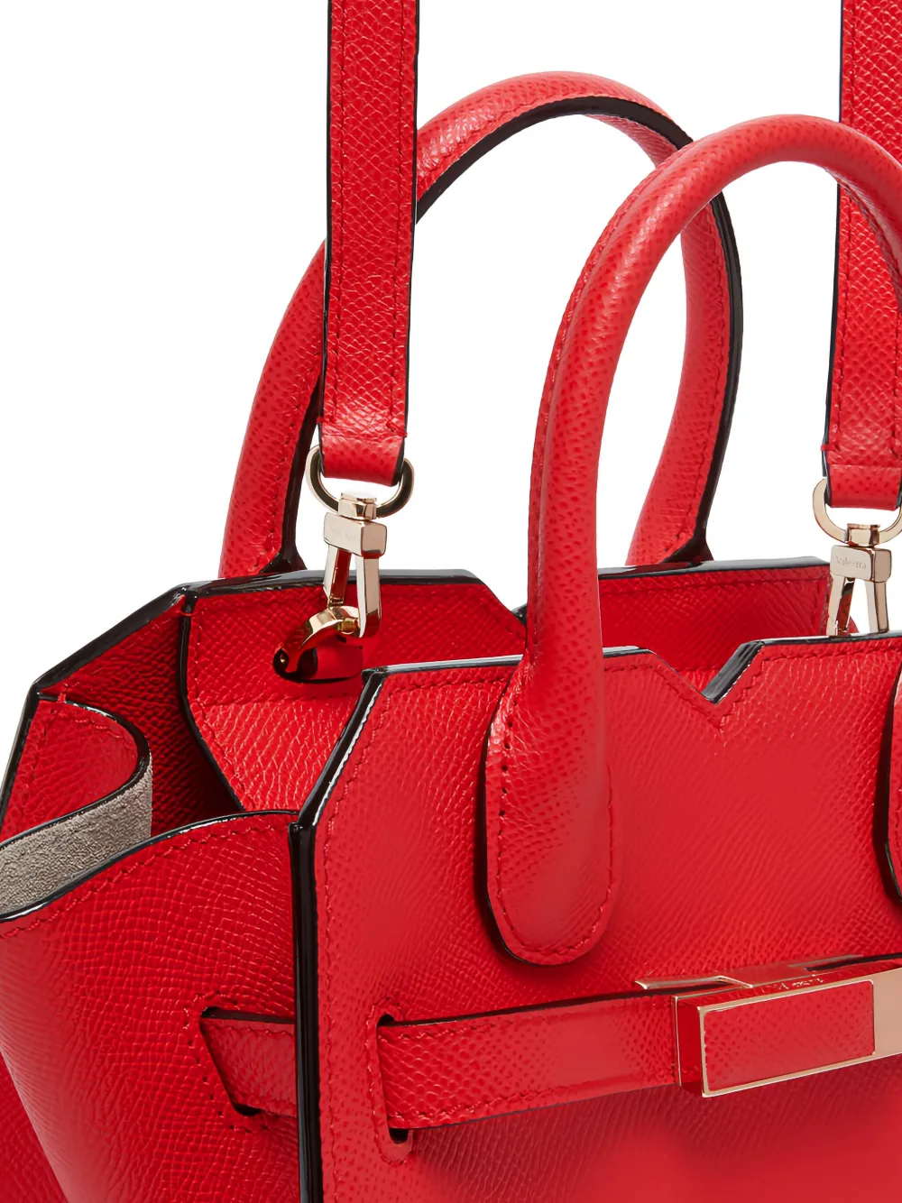 Valextra Milano schoudertas met afneembare band en gesp Rood