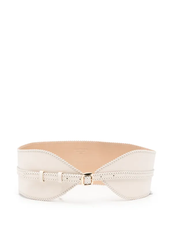 ZIMMERMANN Scalloped Buckle Belt Neutrals FARFETCH IN