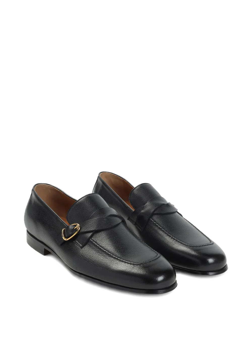 TOM FORD buckle-detail leather loafers Black