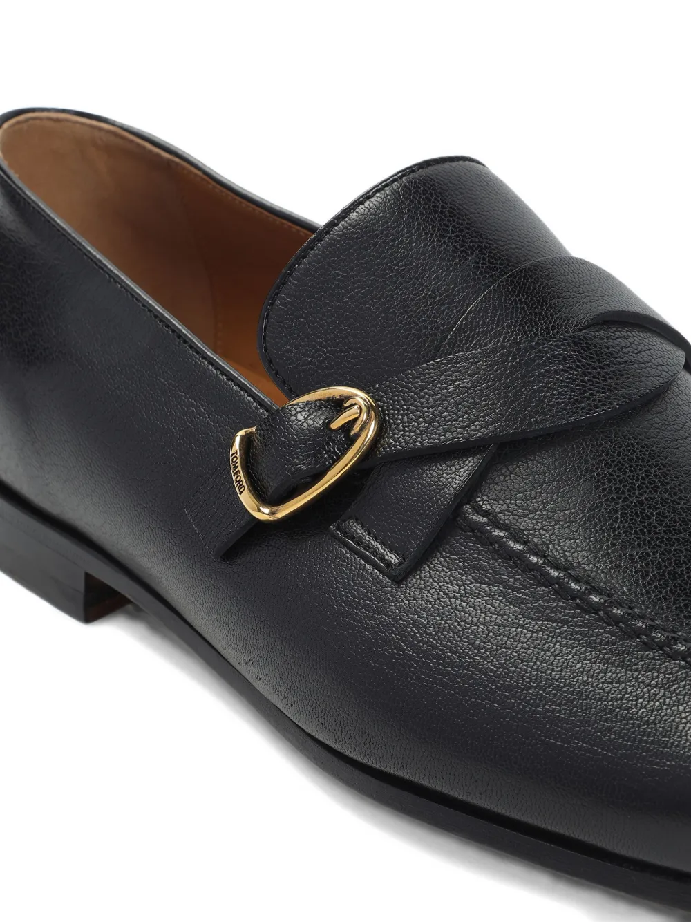 TOM FORD buckle-detail leather loafers Black