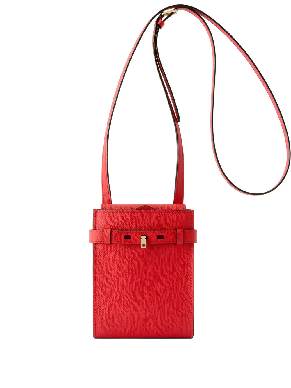 Valextra Brera B-Tracollina belted leather crossbody bag - レッド Valextra Brera B-Tracollina belted leather crossbody bag - レッド