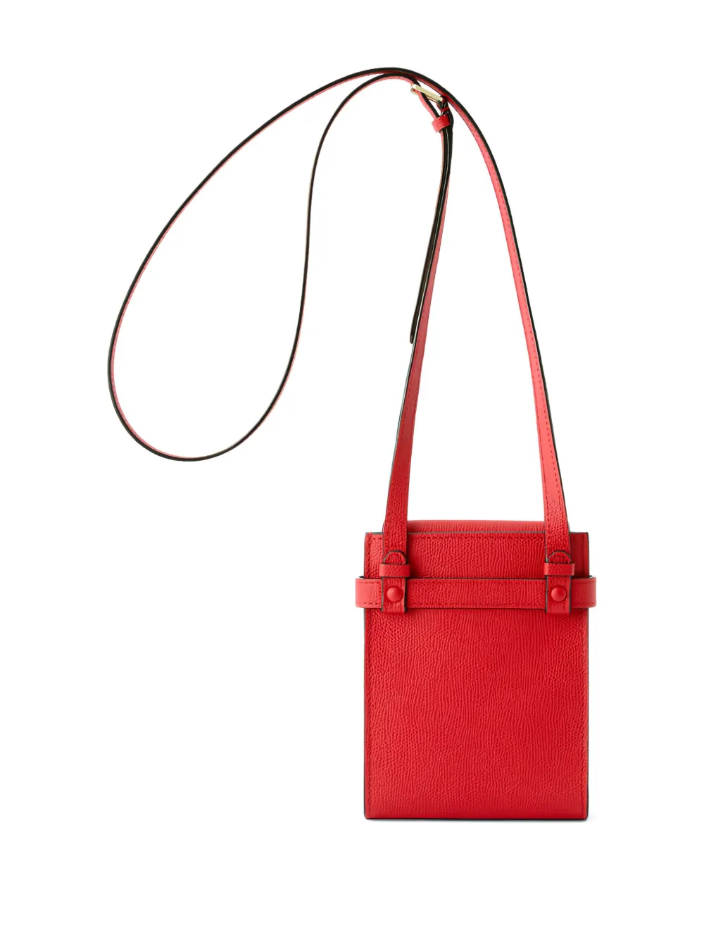 Valextra Brera B-tracollina Belted Leather Crossbody Bag In Red