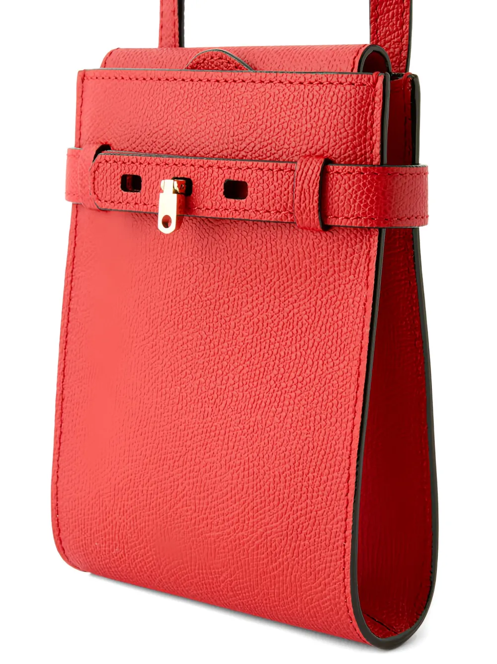 Valextra Brera B-tracollina Belted Leather Crossbody Bag In Red