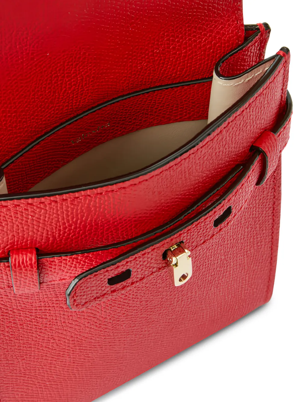 Valextra Brera B-tracollina Belted Leather Crossbody Bag In Red