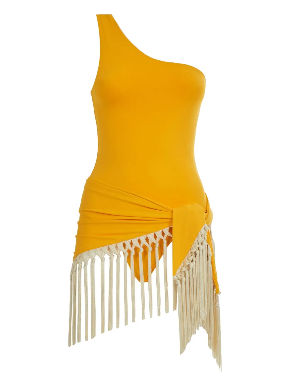 Yacare one-shoulder fringed swimsuit