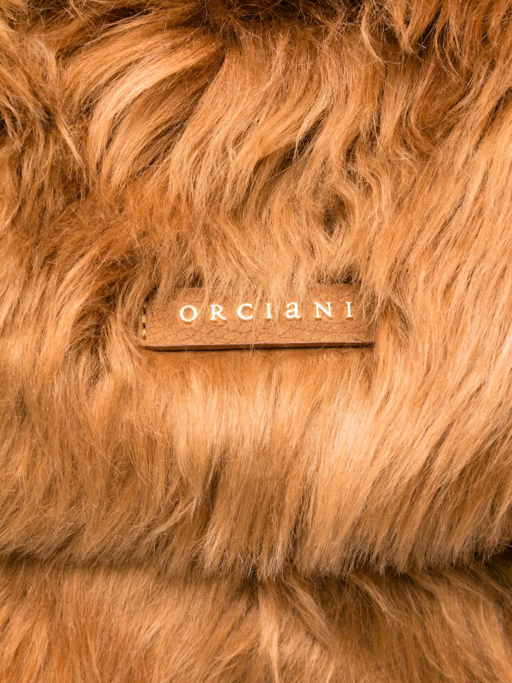 Orciani Faux-fur Shoulder Bag In Burgundy