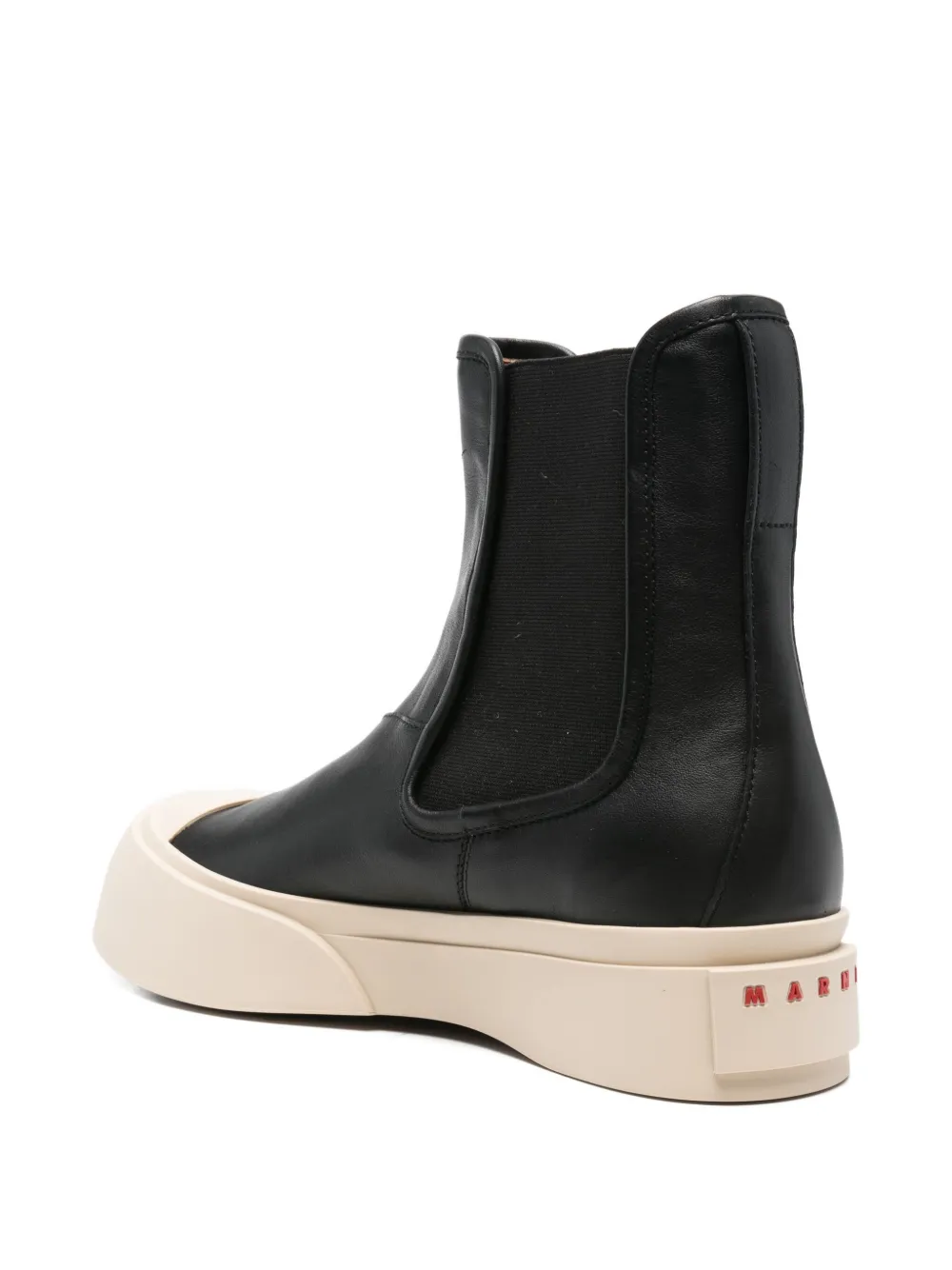 Marni elastic-panel leather boots Black