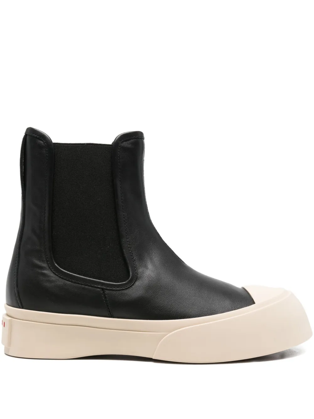 Marni elastic-panel leather boots Black