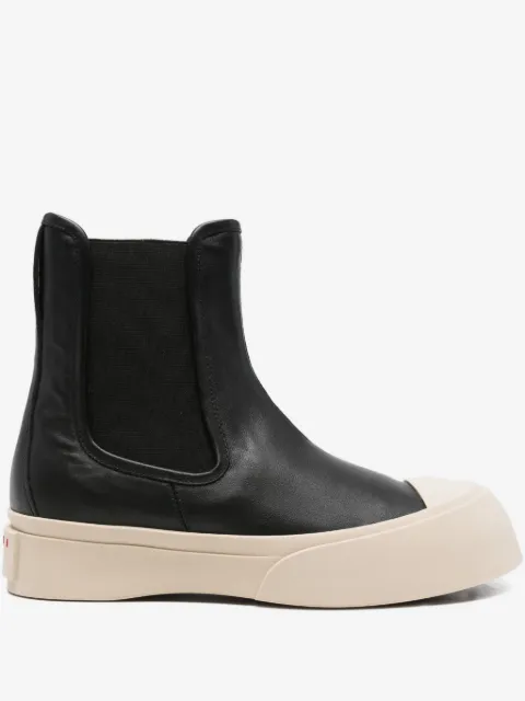 Marni botas de piel con panel elástico y tacón de 50mm