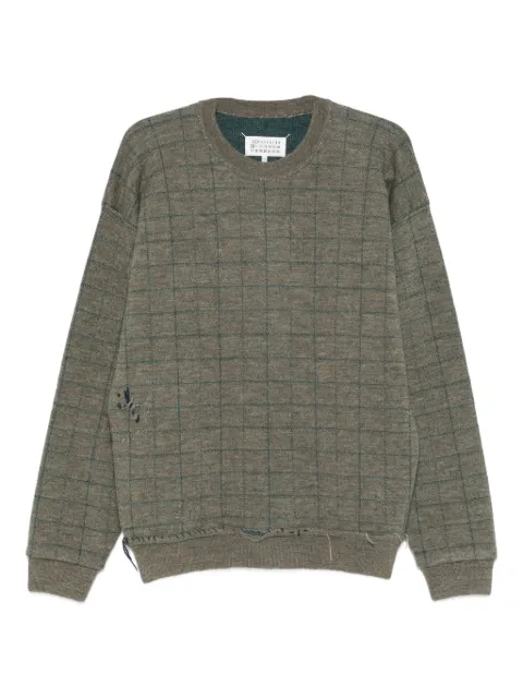Maison Margiela check-pattern distressed sweater